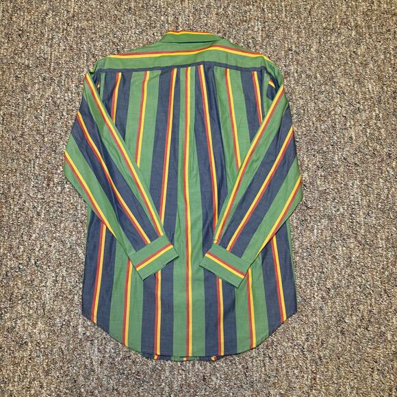 Vintage Lauren Ralph Lauren Womens Size 4 Flag Logo Striped Button Up Shirt - Picture 2 of 6